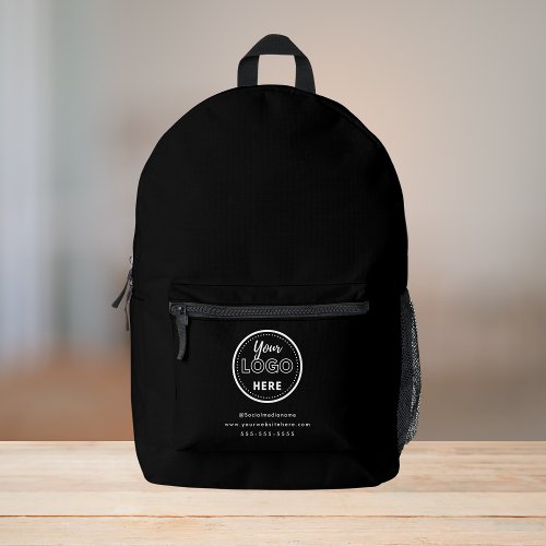 Professional Branding Minimalist Black Promo Logo Printed Backpack