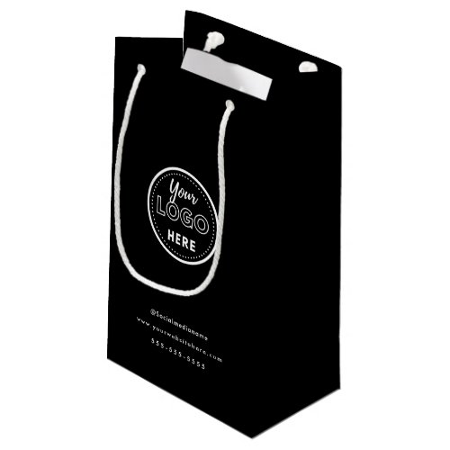 Professional Branding Minimalist Black Promo Logo Small Gift Bag