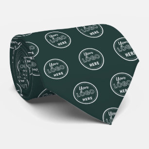Professional Branding Minimalist Dark Green Logo Neck Tie