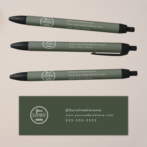 Professional Branding Minimalist Forest Green Logo Black Ink Pen