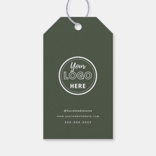 Professional Branding Minimalist Forest Green Logo Gift Tags