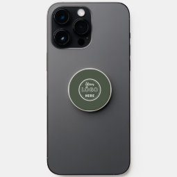 Professional Branding Minimalist Forest Green Logo PopSocket | Zazzle