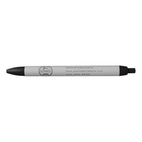 Professional Branding Minimalist Gray Promo Logo Black Ink Pen