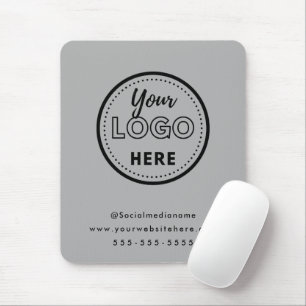 Professional Branding Minimalist Gray Promo Logo Mouse Pad