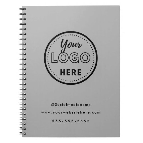 Professional Branding Minimalist Gray Promo Logo Notebook