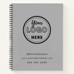 Professional Branding Minimalist Gray Promo Logo Notebook at Zazzle