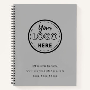 Professional Branding Minimalist Gray Promo Logo Notebook
