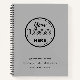 Professional Branding Minimalist Gray Promo Logo Notebook