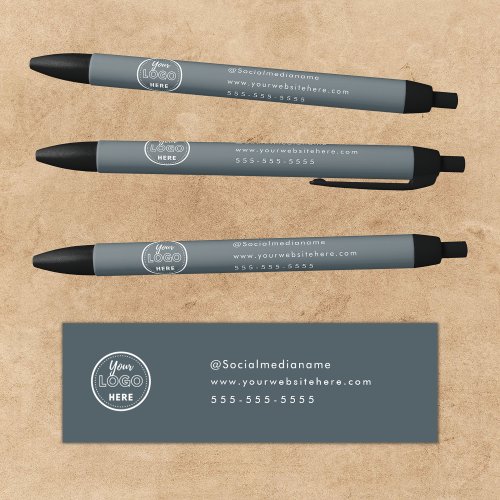Professional Branding Minimalist Grey Logo Black Ink Pen