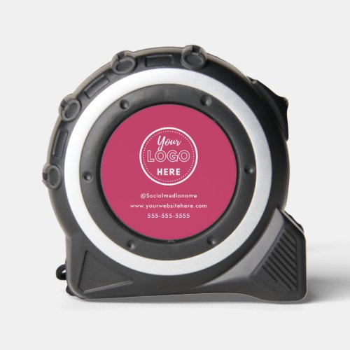 Professional Branding Minimalist Hot Pink Logo Tape Measure