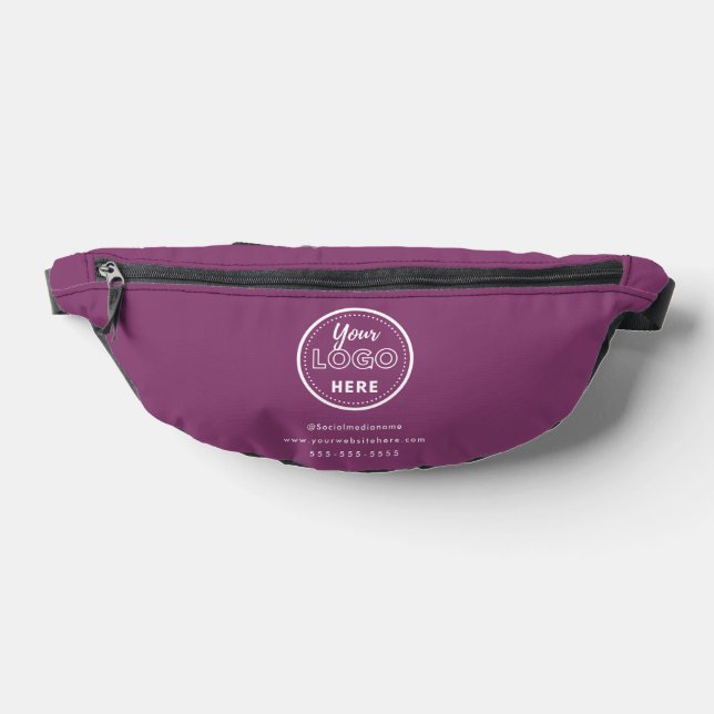 Professional Branding Minimalist Logo Berry Purple Fanny Pack (Lay Down)