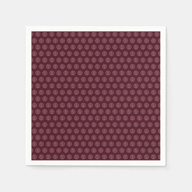Professional Branding Minimalist Logo Burgundy Napkins (Front)