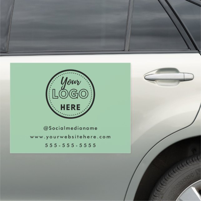 Professional Branding Minimalist Logo Mint Green Car Magnet (In Situ)