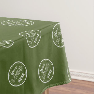 Professional Branding Minimalist Logo Moss Green Tablecloth