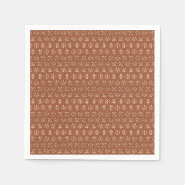 Professional Branding Minimalist Logo Terracotta Napkins (Front)