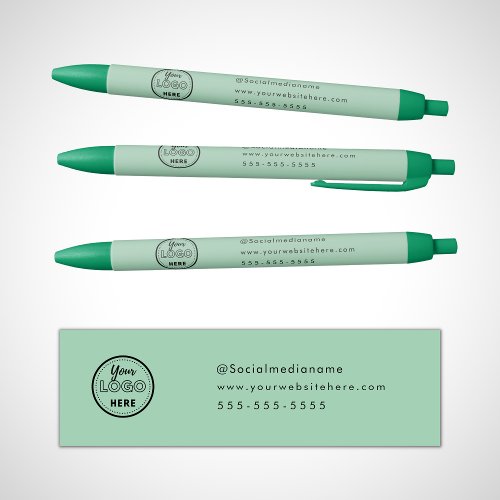 Professional Branding Minimalist Mint Green Logo Black Ink Pen