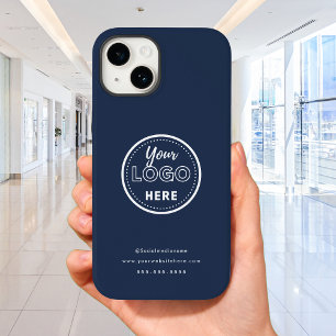Professional Branding Minimalist Navy Blue Logo Case-Mate iPhone 14 Case