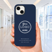 Professional Branding Minimalist Navy Blue Logo Case-mate Iphone 14 Case at Zazzle