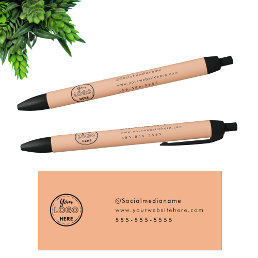 Professional Branding Minimalist Orange Logo Black Ink Pen