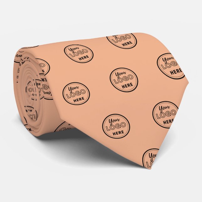 Professional Branding Minimalist Orange Promo Logo Neck Tie (Rolled)