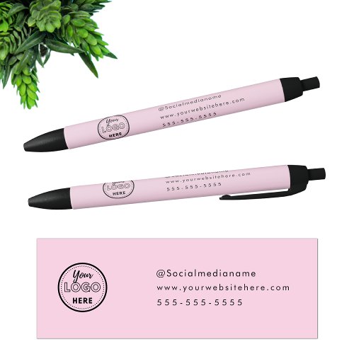 Professional Branding Minimalist Pink Logo Black Ink Pen