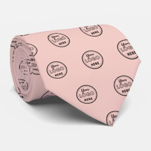 Professional Branding Minimalist Pink Promo Logo Neck Tie