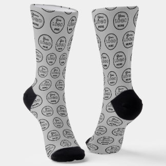 Professional Branding Minimalist Promo Logo Grey Socks
