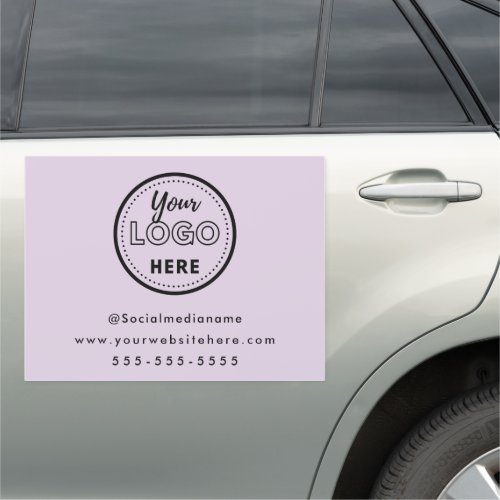 Professional Branding Minimalist Promo Logo Purple Car Magnet