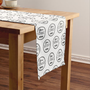 Professional Branding Minimalist Promo Logo White Short Table Runner