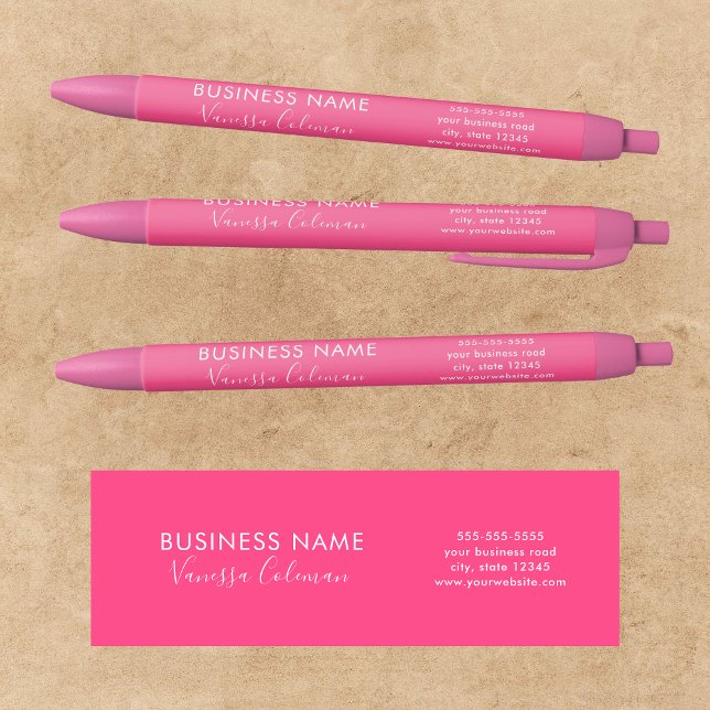 Professional Branding Minimalist Script Hot Pink Pen (Creator Uploaded)