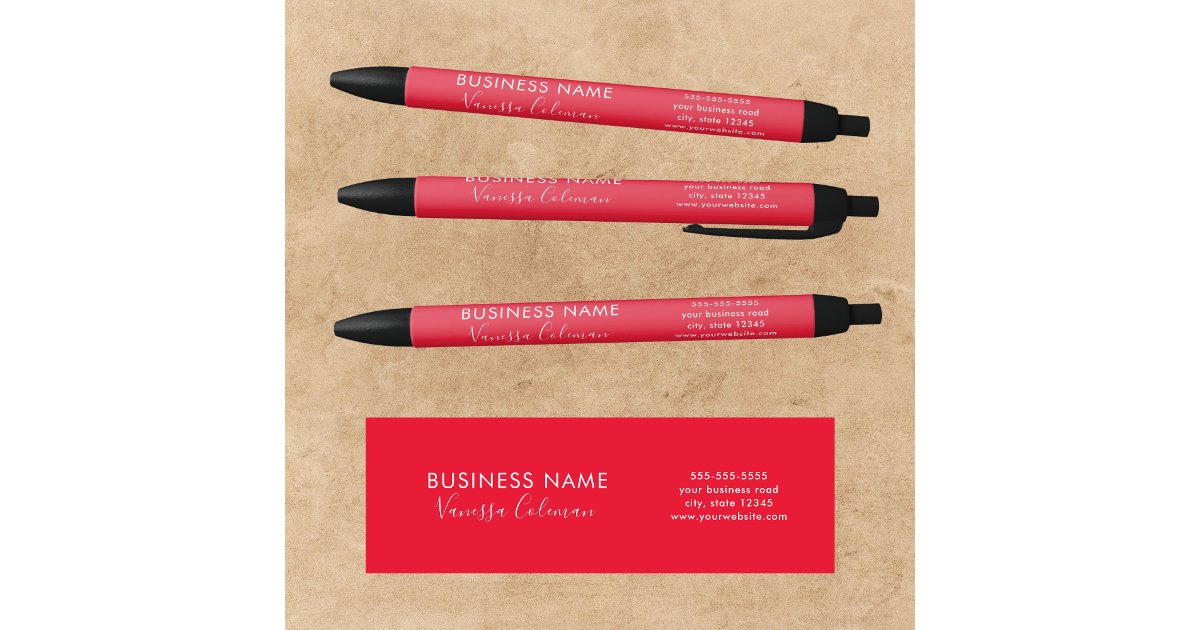 Professional Branding Minimalist Script Red Pen | Zazzle
