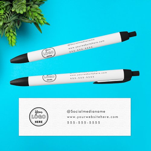 Professional Branding Minimalist White Logo Black Ink Pen