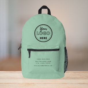 Professional Branding Modern Mint Green Promo Logo Printed Backpack