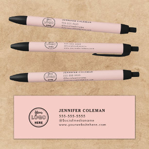 Professional Branding Promotional Logo Blush Pink Pen