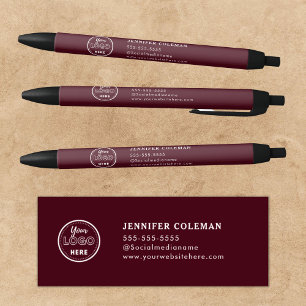 Professional Branding Promotional Logo Burgundy Pen