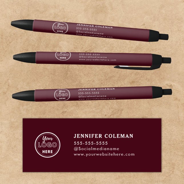 Professional Branding Promotional Logo Burgundy Pen (Creator Uploaded)