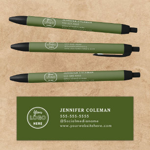 Professional Branding Promotional Logo Moss Green Pen