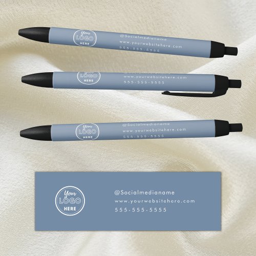 Professional Branding Promotional Logo Periwinkle Black Ink Pen