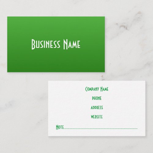 Professional Bright Green Business Card