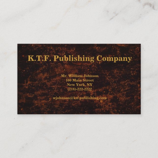Professional Bronze  Business Card (Front)