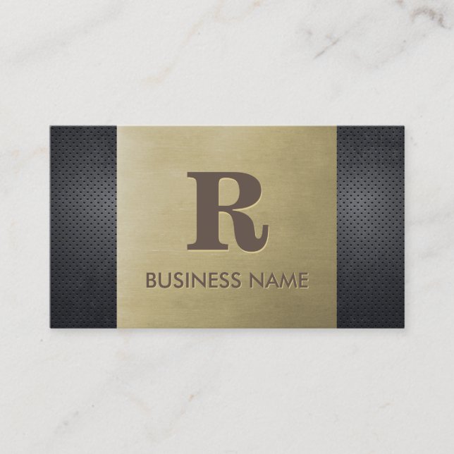 Professional Bronze & Metal Monogram Business Card (Front)