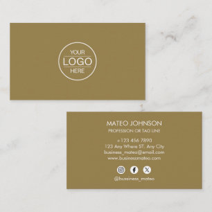 Professional Brown Add your Logo Business Card