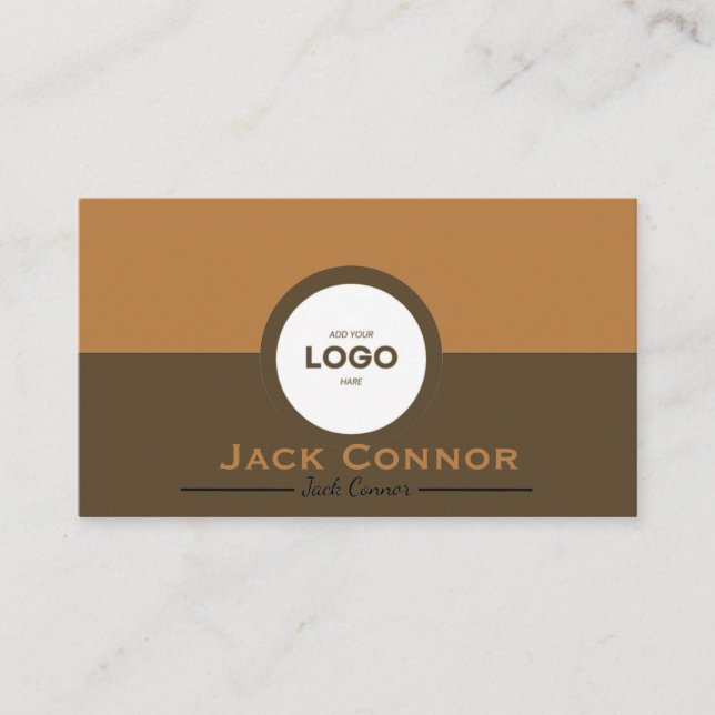 Professional Brown and Ochre Two-Tone Business Car Card (Front)