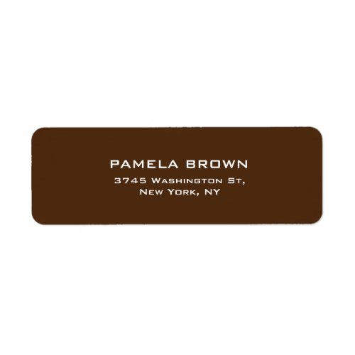 Professional Brown Background Simple Plain Elegant Label