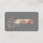 Professional Brush Stroke,Cupcake, Sweets Gray Business Card