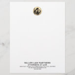 Professional Brushed Gold Logo Attorneys Law Firms Letterhead<br><div class="desc">Enhance your professional image with our Professional Letterhead designed exclusively for attorneys, lawyers, and law firms. This premium-quality letterhead features a sleek design with a brushed gold logo at the top, adding a touch of elegance to your correspondence. The lower thirds display your company name and contact information in a...</div>