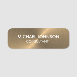 Professional Brushed Gold Office Name Tag
