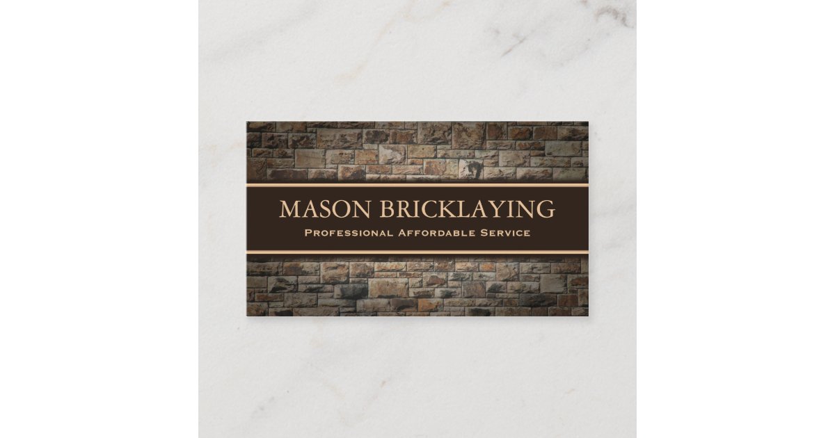 Professional Builder Bricklaying Business Card
