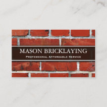Professional Builder / Bricklaying Business Card