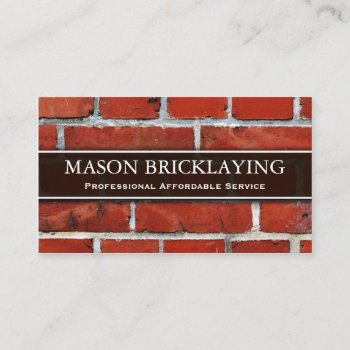 Professional Builder / Bricklaying Business Card by ImageAustralia at Zazzle